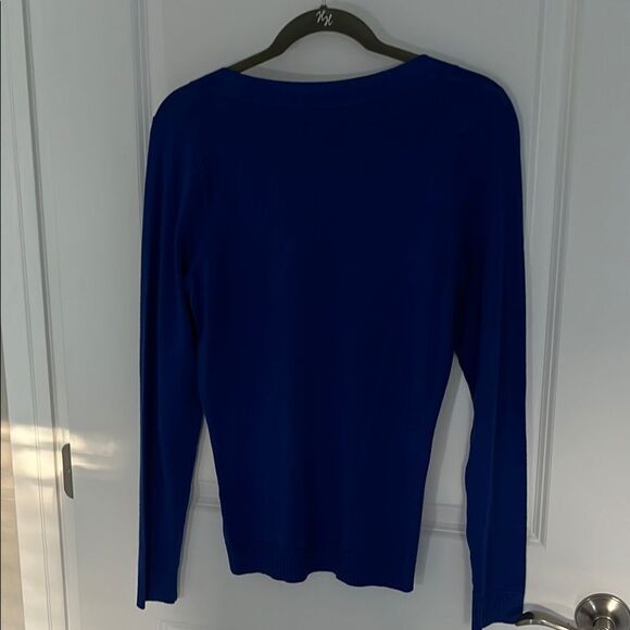 Worthington Thunder Blue Long Sleeve V Neck Fine Knit Sweater NWT Super … - Picture 7 of 11
